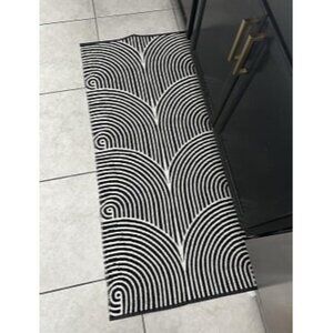 New Black and White Kitchen Rug 2'x4', Machine Washable Indoor Outdoor Rugs